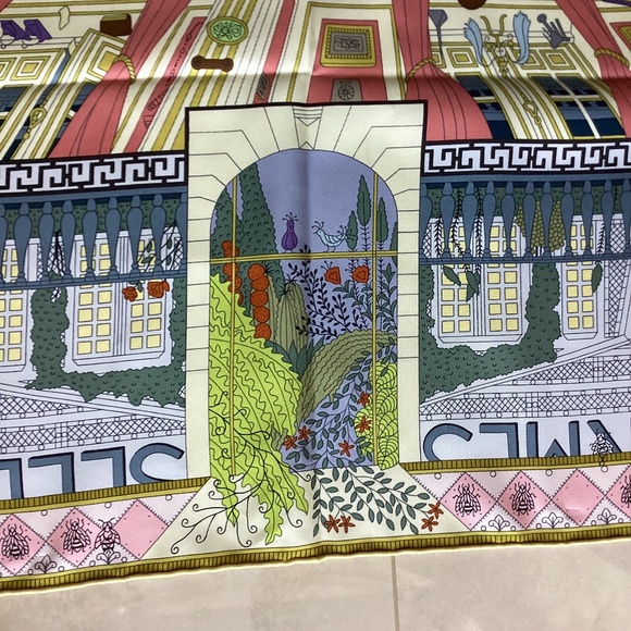 NWT HERMES Carre 90 Scarf Objets de Curiosite 100% Silk Blue Green Pink Purple - Picture 12 of 15